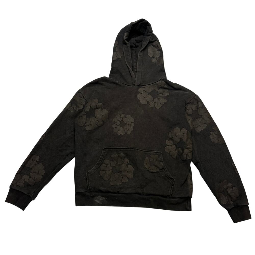 Denim Tears Mono Cotton Wreath Hoodie Men's Small Black Streetwear